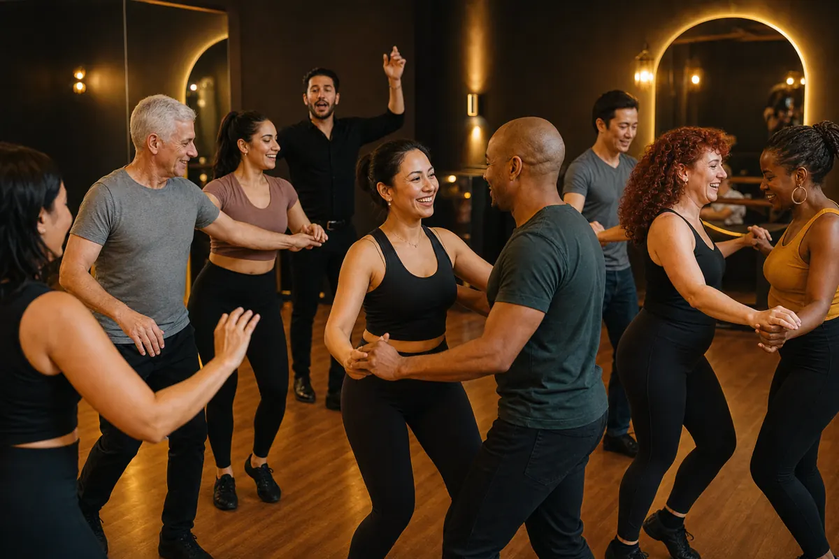 Μαθητές αλλάζουν παρτενέρ σε μάθημα salsa